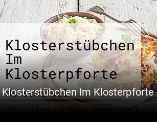 Klosterstübchen Im Klosterpforte